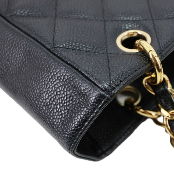 CHANEL PST Petite Quilted Caviar Leather Shopping Tote Black
