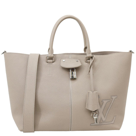 LOUIS VUITTON Pernelle Taurillon Leather Tote Bag Galet