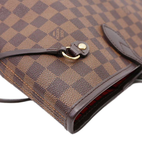 LOUIS VUITTON Neverfull MM Damier Ebene Shoulder Bag Brown