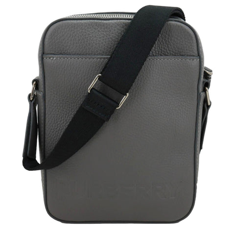 BURBERRY Thornton Small Embossed Leather Crossbody Bag Grey
