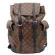 LOUIS VUITTON Christopher Monogram Macassar Canvas Backpack Bag Brown