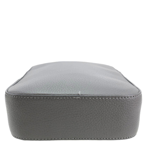BURBERRY Thornton Small Embossed Leather Crossbody Bag Grey