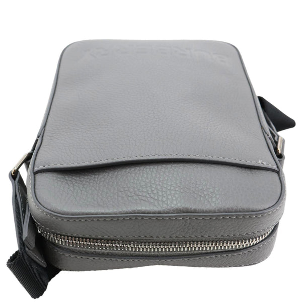BURBERRY Thornton Small Embossed Leather Crossbody Bag Grey