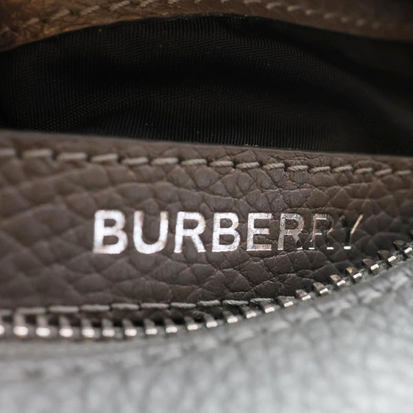 BURBERRY Thornton Small Embossed Leather Crossbody Bag Grey