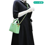 LOUIS VUITTON Capucines Mini Taurillon Leather Chain Crossbody Bag Green