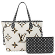 LOUIS VUITTON Neverfull MM Monogram Jungle Shoulder Bag Ivory