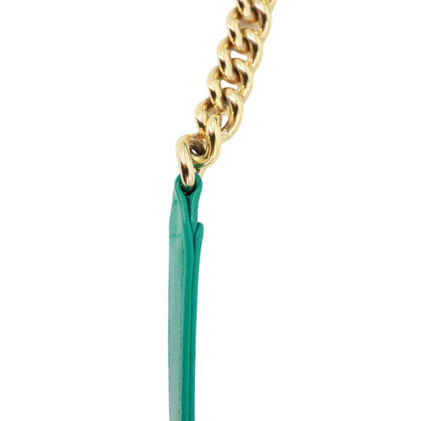 CHANEL Boy Flap Leather Wallet On Chain Crossbody Bag Green