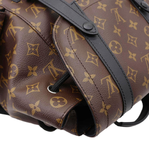 LOUIS VUITTON Christopher Monogram Macassar Canvas Backpack Bag Brown