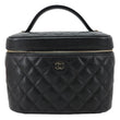 CHANEL Quilted Caviar Leather Vanity Case Black