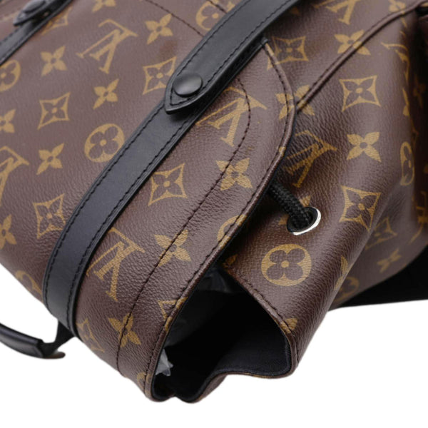 LOUIS VUITTON Christopher Monogram Macassar Canvas Backpack Bag Brown