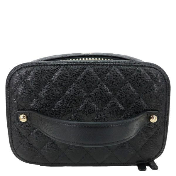 CHANEL Quilted Caviar Leather Vanity Case Black