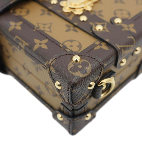 LOUIS VUITTON Petite Malle Monogram Reverse Canvas Shoulder Bag Brown