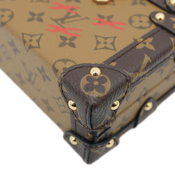 LOUIS VUITTON Petite Malle Monogram Reverse Canvas Shoulder Bag Brown