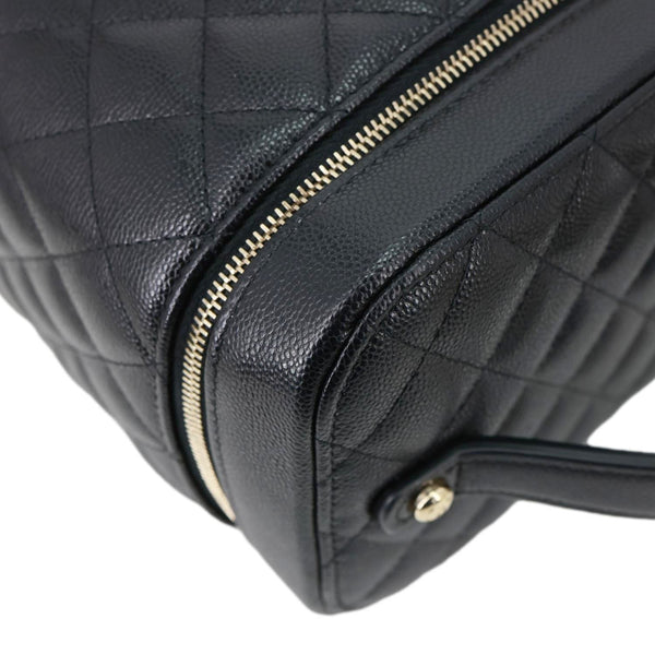CHANEL Quilted Caviar Leather Vanity Case Black
