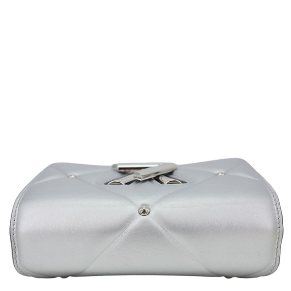 LOUIS VUITTON Twist Metallic Pillow Calfskin Leather Shoulder Bag Silver