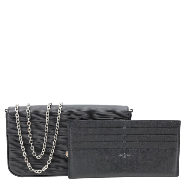 LOUIS VUITTON Felicie Pochette Epi Leather Crossbody Bag Black