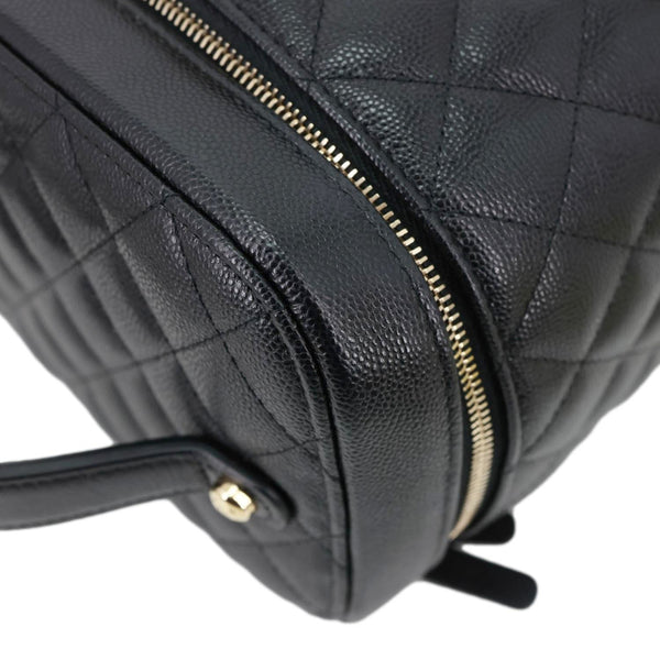 CHANEL Quilted Caviar Leather Vanity Case Black