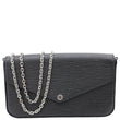 LOUIS VUITTON Felicie Pochette Epi Leather Crossbody Bag Black