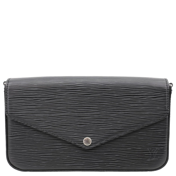 LOUIS VUITTON Felicie Pochette Epi Leather Crossbody Bag Black