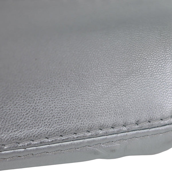 LOUIS VUITTON Twist Metallic Pillow Calfskin Leather Shoulder Bag Silver