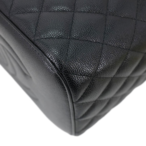 CHANEL Quilted Caviar Leather Vanity Case Black