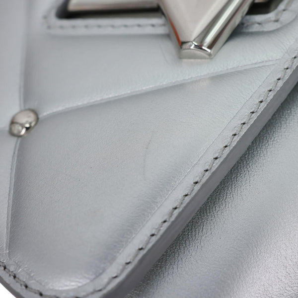 LOUIS VUITTON Twist Metallic Pillow Calfskin Leather Shoulder Bag Silver