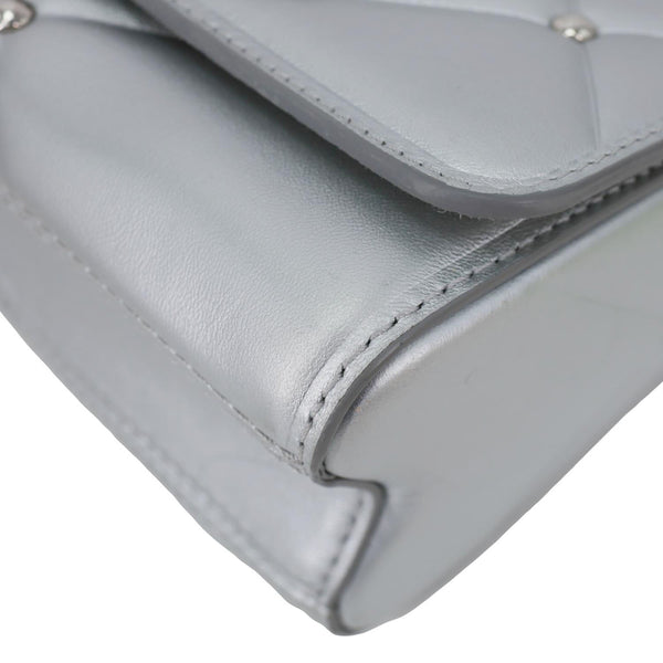 LOUIS VUITTON Twist Metallic Pillow Calfskin Leather Shoulder Bag Silver