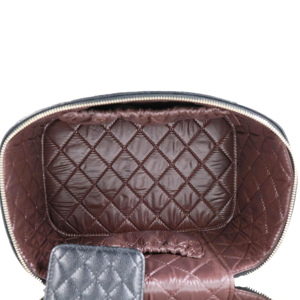 CHANEL Quilted Caviar Leather Vanity Case Black