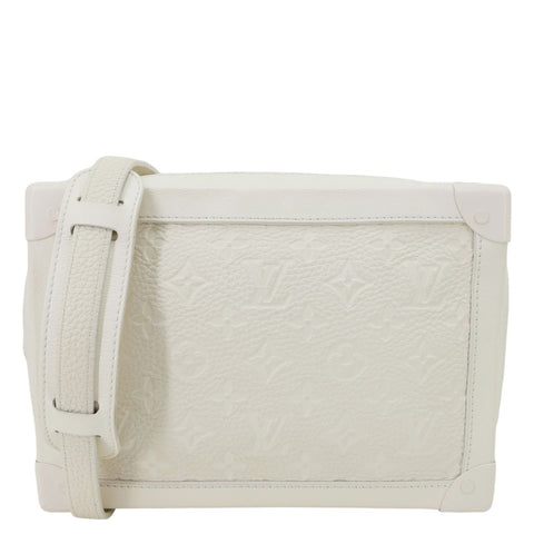 LOUIS VUITTON Solar Ray Soft Trunk Monogram Taurillon Embossed Leather Crossbody Bag White