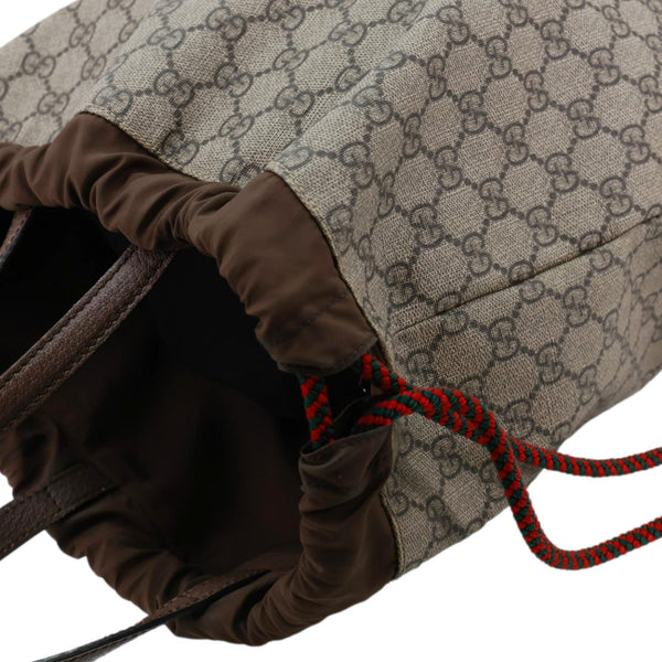 GUCCI Neo Vintage Drawstring GG Supreme Canvas Backpack Beige 473872