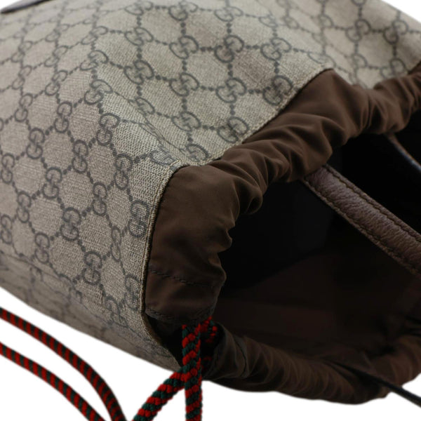 GUCCI Neo Vintage Drawstring GG Supreme Canvas Backpack Beige 473872