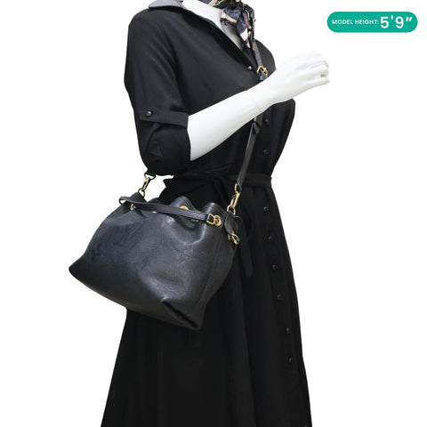 LOUIS VUITTON LV Bundle Monogram Empreinte Leather Shoulder Bag Black