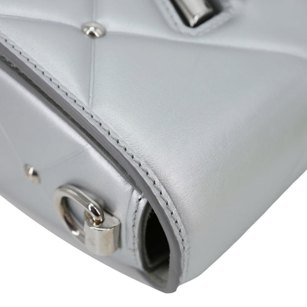 LOUIS VUITTON Twist Metallic Pillow Calfskin Leather Shoulder Bag Silver
