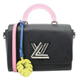 LOUIS VUITTON Twist Short Handle Epi Leather Crossbody Bag Black