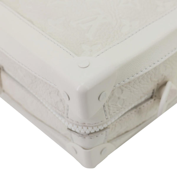LOUIS VUITTON Solar Ray Soft Trunk Monogram Taurillon Embossed Leather Crossbody Bag White