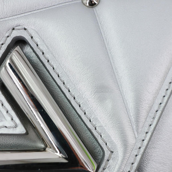 LOUIS VUITTON Twist Metallic Pillow Calfskin Leather Shoulder Bag Silver