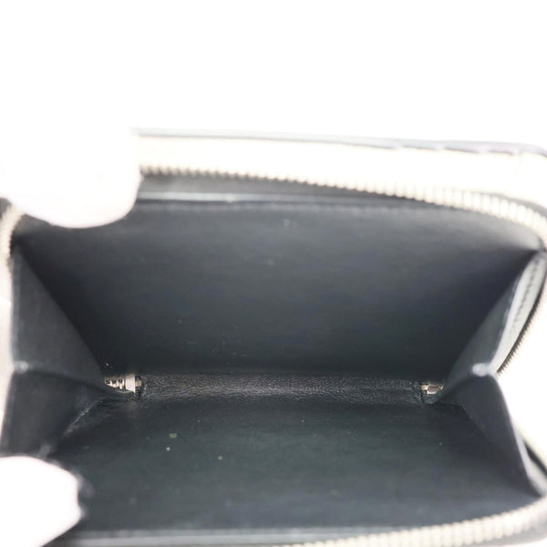 YVES SAINT LAURENT Lip Print Grained Calfskin Leather Wallet White