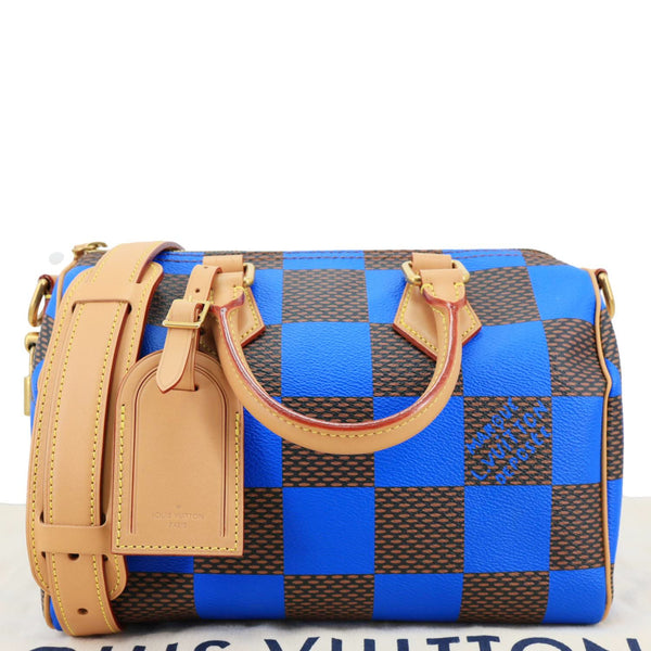 LOUIS VUITTON Speedy 25 Bandouliere Damier Pop Shoulder Bag Blue