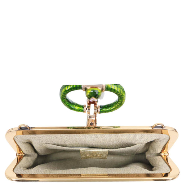 GUCCI Tom Ford Evening Python Leather Chain Shoulder Bag Gold 129016