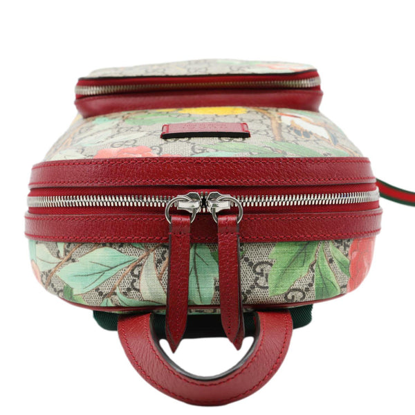 GUCCI Tian Animal Print GG Canvas Backpack Beige 427042