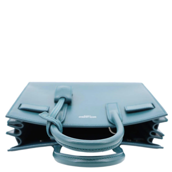 YVES SAINT LAURENT Sac de Jour Nano Calfskin Leather Satchel Bag Turquoise