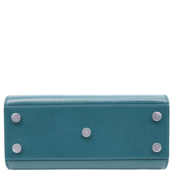 YVES SAINT LAURENT Sac de Jour Nano Calfskin Leather Satchel Bag Turquoise