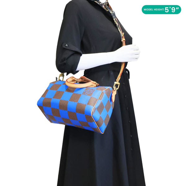 LOUIS VUITTON Speedy 25 Bandouliere Damier Pop Shoulder Bag Blue