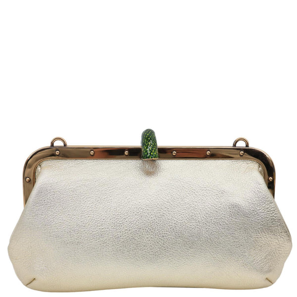 GUCCI Tom Ford Evening Python Leather Chain Shoulder Bag Gold 129016
