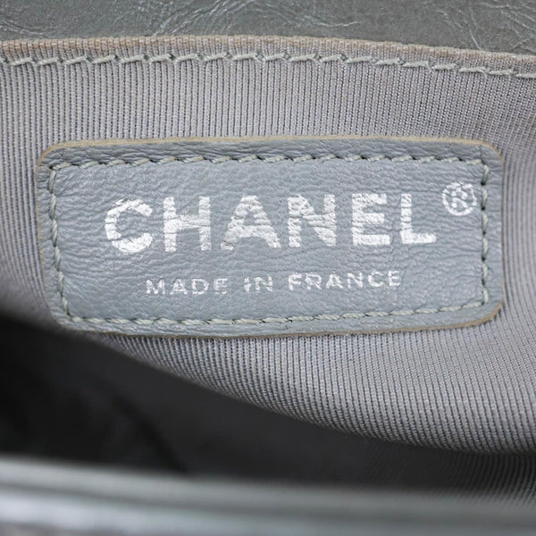 CHANEL Boy Flap Quilted Lambskin Leather Chain Around Top Handle Crossbody Bag Grey