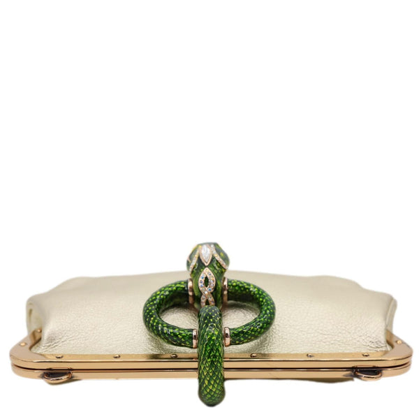 GUCCI Tom Ford Evening Python Leather Chain Shoulder Bag Gold 129016
