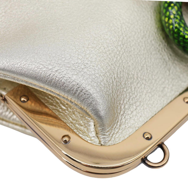 GUCCI Tom Ford Evening Python Leather Chain Shoulder Bag Gold 129016