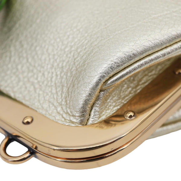 GUCCI Tom Ford Evening Python Leather Chain Shoulder Bag Gold 129016