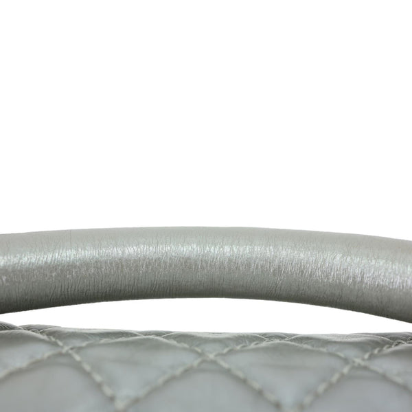 CHANEL Boy Flap Quilted Lambskin Leather Chain Around Top Handle Crossbody Bag Grey
