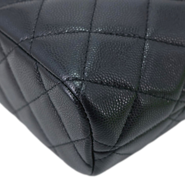 CHANEL CC Caviar Leather Clutch with Chain Hobo Bag Black